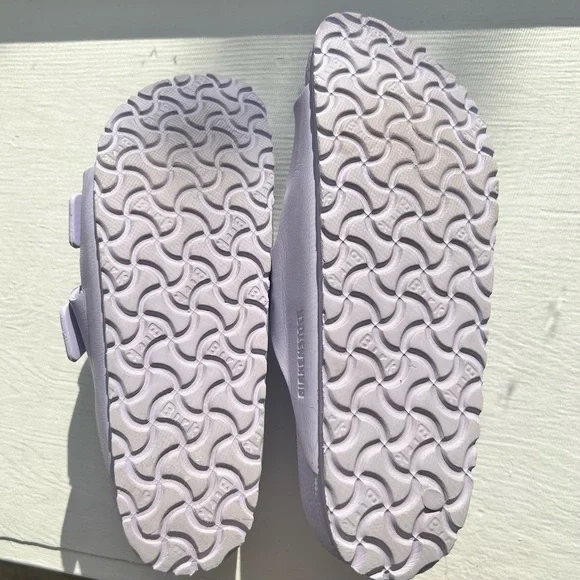Birkenstock EVA Arizona Two Strap Waterproof Slide Sandal - Purple Fog, Size 10 - Picture 5 of 9